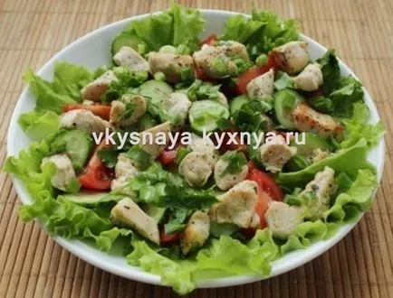 Saláta recept csirke és a friss zöldségek (recept) Saláta recept csirke és a friss zöldségek