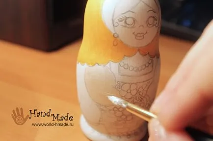 Festett matryoshka mesterkurzus kezdőknek és fotó sablonok (stílus) Festett Matryoshkák workshop kezdőknek sablonok és fotó
