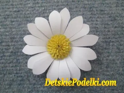 Daisies papír - a gyermekek kézműves