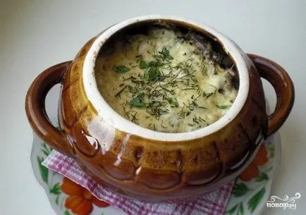 Gomba burgonyával a bankban - lépésről lépésre recept fotók