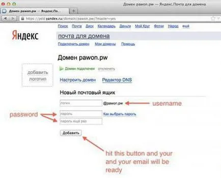Szolgáltatások a domain, posta és annak mérete