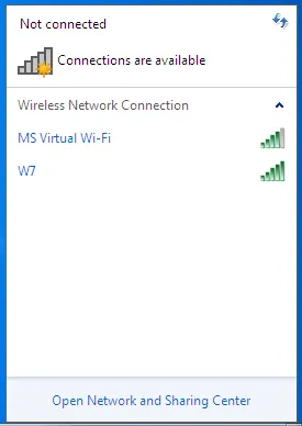 A technológia a virtuális wi-fi a Windows 7