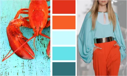A kombináció a türkiz, lookcolor