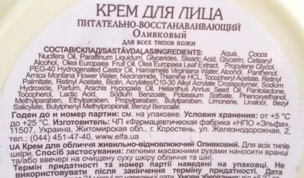 A kompozíció a krém az arc, amit kell egy jó krémet, dekódolás alkatrészek