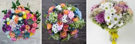 Esküvői csokor krizantémot - lehetőség, hogy összekapcsolják a rózsa, gerbera, szegfű fotók (menyasszony) Esküvői csokor krizantémot - lehetőség, hogy összekapcsolják a rózsa, gerbera, szegfű fotó