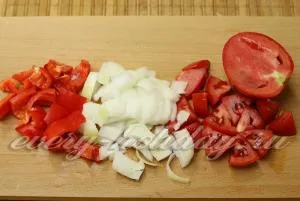Sertés pörkölt paprika és paradicsom recept egy fotó