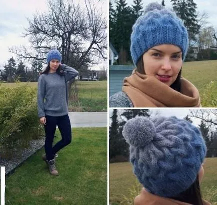 Tanulni kötött díszes kalap pompom
