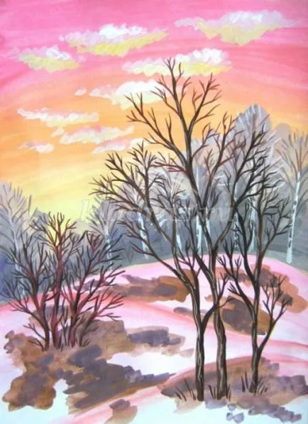 Tavaszi táj gouache