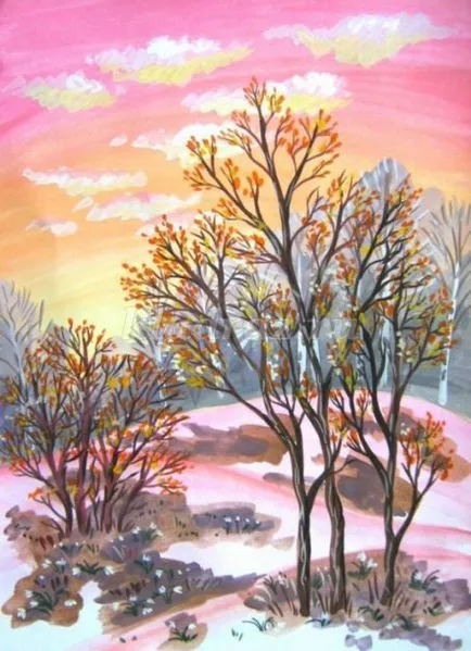 Tavaszi táj gouache
