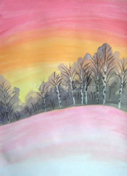 Tavaszi táj gouache