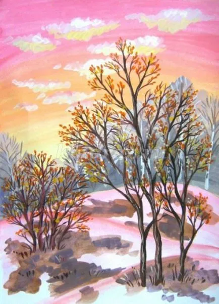 Tavaszi táj gouache