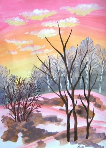 Tavaszi táj gouache