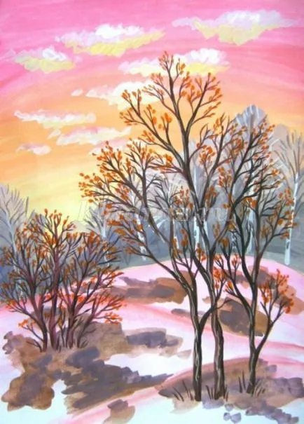 Tavaszi táj gouache