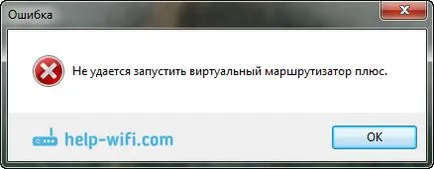Virtuális router plusz nem tudja elindítani egy virtuális router plusz