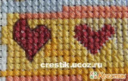 Típusú öltés kereszt, félkereszt, kereszt megosztással, hát a hímzés