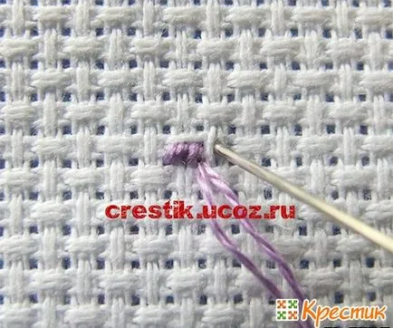 Típusú öltés kereszt, félkereszt, kereszt megosztással, hát a hímzés