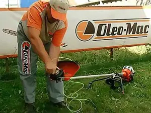 Csere a trimmerrel vagy állványzat motokosy (kerti gépek) Cseréje damil a trimmer vagy a motoros kaszát