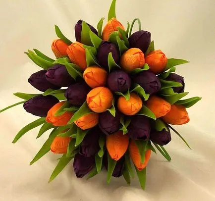 Tulipánok egy csokor a menyasszony