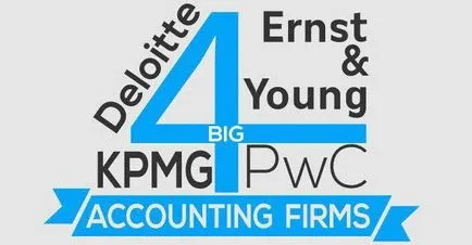 Könyvvizsgálati négy nagy PricewaterhouseCoopers, Deloitte, az Ernst & amp; fiatal, KPMG (cégek) Könyvvizsgálati négy nagy PricewaterhouseCoopers, Deloitte, az Ernst & amp; fiatal, KPMG