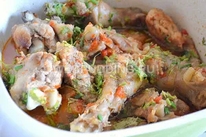 Chakhokhbili Chicken grúz-lépésre recept, hogyan kell főzni