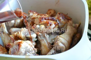 Chakhokhbili Chicken grúz-lépésre recept, hogyan kell főzni a