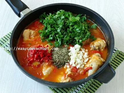 Chakhokhbili Chicken grúz-lépésre recept fotókkal, egyszerű receptek