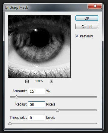 Hatékony élezés a portré feldolgozási