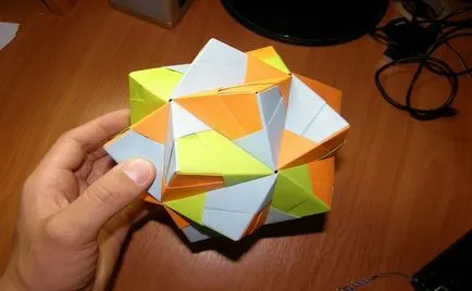 Ikozaéder ikozaéder hogyan papír origami eljárás №1 ikozaéder a kész modell, a magasabb (ikozaéder) Ikozaéder ikozaéder hogyan papír origami eljárás №1 ikozaéder a kész modell, annál nagyobb a