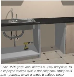 Szerelése és csatlakoztatása a mosogatógépbe (kapcsolat) Szerelése és csatlakoztatása a mosogatógép