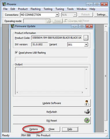 Usb-firmware - halott - telefonokat a Phoenix program