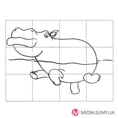 Hogyan kell felhívni a rajzfilm víziló ceruza