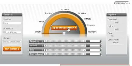 Hogyan lehet ellenőrizni internet sebességét - a számítógép ablakok, szabványos eszközök OS és az online szolgáltatások