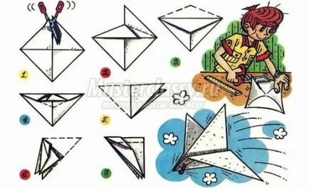 Hogyan készítsünk egy papír repülőgép repül 30 lépéses ötletek és mesterkurzusokat fotókkal