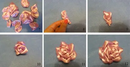 Hogyan tegyük egy rózsát ki szalagok a kezüket, női hobbi