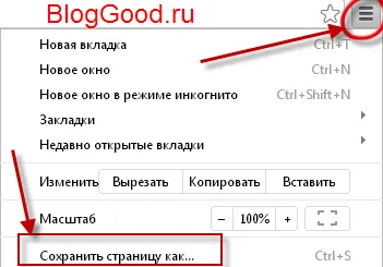Hogyan kell menteni az oldalt, és a képet az interneten, blog kostanevicha Stepan