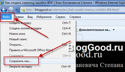 Hogyan kell menteni az oldalt, és a képet az interneten, blog kostanevicha Stepan