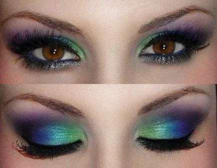 Este make-up barna szeme - lépésről lépésre fotó