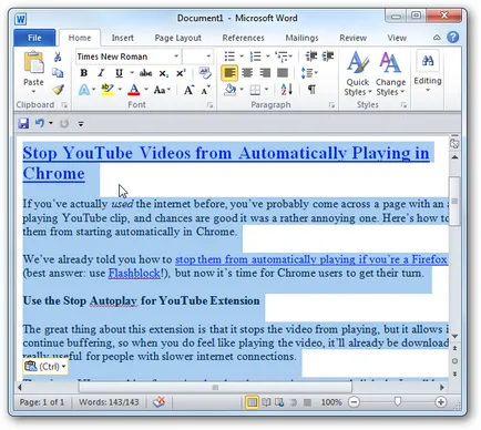 Hogyan lehet eltávolítani a hivatkozások a dokumentum a Microsoft Word (Microsoft Office) Hogyan lehet eltávolítani a hivatkozások a dokumentum a Microsoft Word