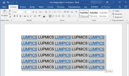 Mivel a Word, hogy távolítsa el a linkeket Mivel a Word, hogy távolítsa el a linkeket