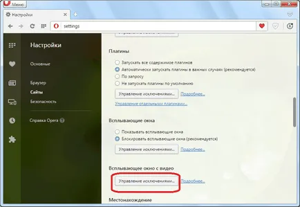 Hogyan blokkolja a pop-up ablakokat Opera