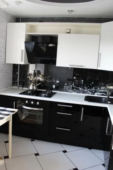 Újratervezés a konyha a Hruscsov fotó, design a kis és nagy edények (Hruscsov) Újratervezés a konyha a Hruscsov fotó, design a kis és nagy edények