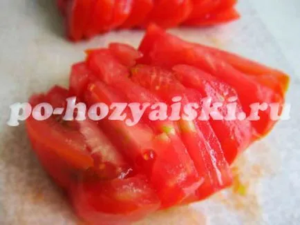Pizza gombával és paradicsom, recept (paradicsom) Pizza gombával és paradicsommal recept