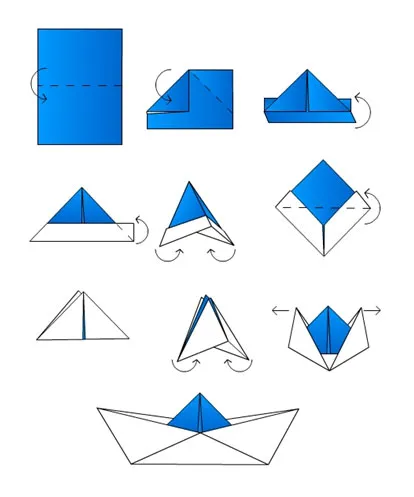 Crafts origami papír a gyermekek számára (Bend belső szélén) Mesterségek origami papír a gyermekek számára
