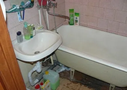 Fürdőszoba felújítás érdekében Hruscsov működik, design (felújított) Fürdőszoba felújítás érdekében Hruscsov működik, design
