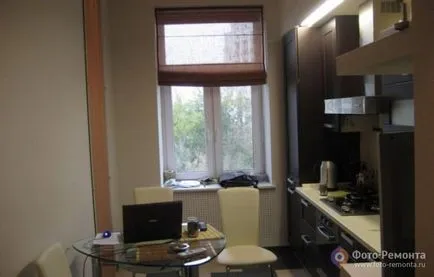 Felújított konyha a lakás az ő keze (Kitchen Hruscsov fotó) Felújított konyha a lakásban kezével
