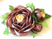 Rose szatén szalagok kezük