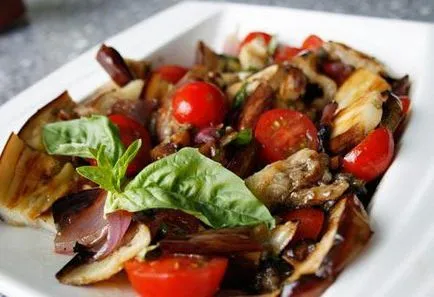 Saláta paradicsom és a padlizsán, fokhagyma recept (saláta paradicsom és a padlizsán, a fokhagyma finom saláta padlizsán recept padlizsán, paradicsom és fokhagyma) Saláta a padlizsán és a paradicsom fokhagymás recept