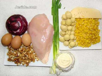 Saláta - ananász - csirkével és gombával (ananász saláta recept képpel) Saláta - ananász - csirkével és gombával