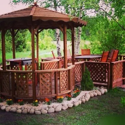 Gazebos kezük fotók, rajzok, videó gépek (rajzok) Gazebos kezük fotók, rajzok, videók építési