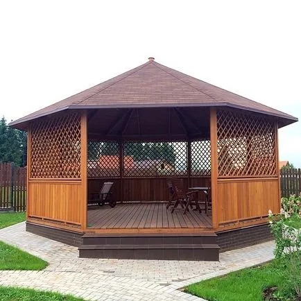 Gazebos kezük fotók, rajzok, videó gépek (fotó) Gazebos kezük fotók, rajzok, videók építési